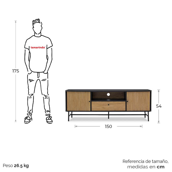 Muebles De Tv Fresno/negro Arkel | Muebles TV | entretenimiento